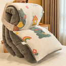 Axyaa Plush Cartoon Bear Blanket: Soft Warm Queen Comforter, Fluffy Fleece Winter Bedding