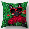 Axyaa Dog Cushion Cover 45x45cm Polyester Decorative Pillow Case Home Decor