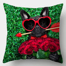 Axyaa Dog Cushion Cover 45x45cm Polyester Decorative Pillow Case Home Decor