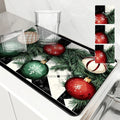 Axyaa Christmas Fir Snow Kitchen Drying Mat