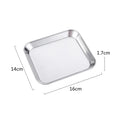 Axyaa Square Stainless Steel Food Tray Plate for Creative Snacking and Dining