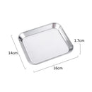 Axyaa Stainless Steel Square Tray Plate for Food Cake Fruit, Creative Snack Dishes