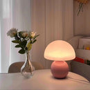 Axyaa Cream Ceramic Mushroom Table Lamp LED Bedroom Decor Light