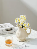 Axyaa Cerc Flower Vase: Luxury Decor for Living Room, European Style, Frosted Glass