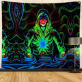 Axyaa Fluorescent Tapestry: Bohemian Mystic Design for Home Decoration and Visual Art