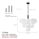 Axyaa Nordic Luxury Glass Chandelier LED Pendant Lights