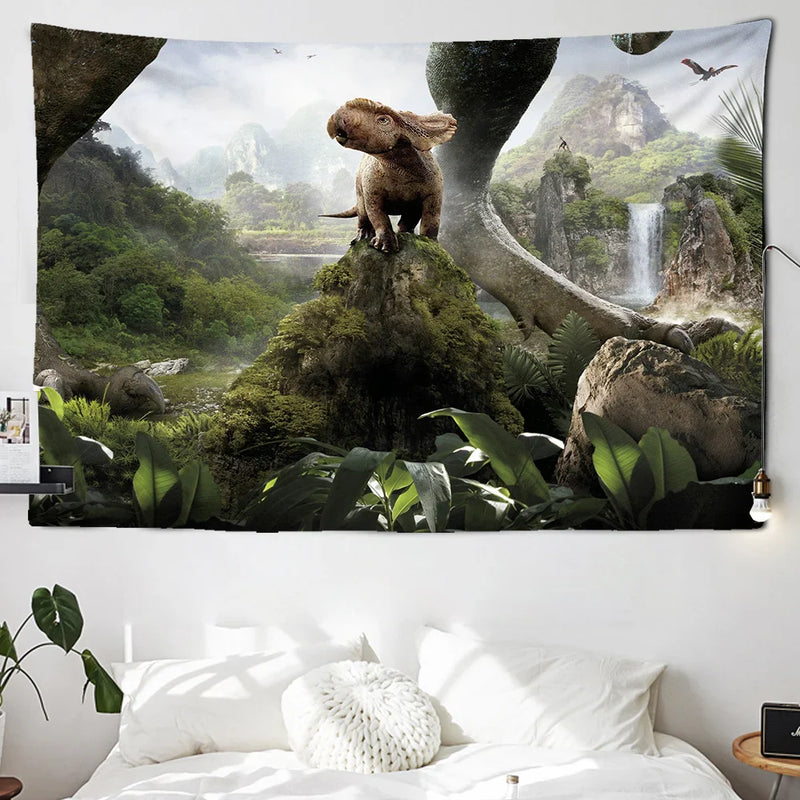 Axyaa Dinosaur Wall Tapestry Beach Blanket Yoga Mat Tablecloth