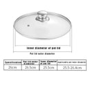 Axyaa Tempered Glass Pot Lid with Stainless Steel Rim - Shatter-Proof Round Chef Cover
