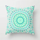 Axyaa Mint Green Geometric Animal Print Pillowcase for Home and Office Decor