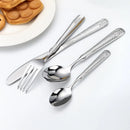 Axyaa Stainless Steel Western Tableware Set with 6Pcs Steak Knife, Fork, Spoon