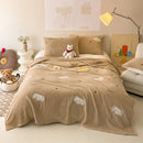 Axyaa Cartoon Style Lamb Wool Printed Blanket - Double-Sided High-Gram Shawl Blanket