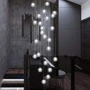Axyaa Bubble Glass Ball Chandelier: Modern LED Staircase Lighting for Home & Hotel