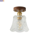 Axyaa Modern Glass LED Ceiling Lamp Copper Walnut for Home Decor