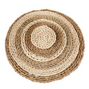 Axyaa Corn Fur Round Coaster Set for Drinks, Coffee, Tea - Woven Table Mat & Pot Insulation Pad