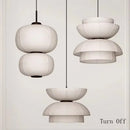 Axyaa Vintage Fabric Lantern Pendant Lights for Home Dining Room