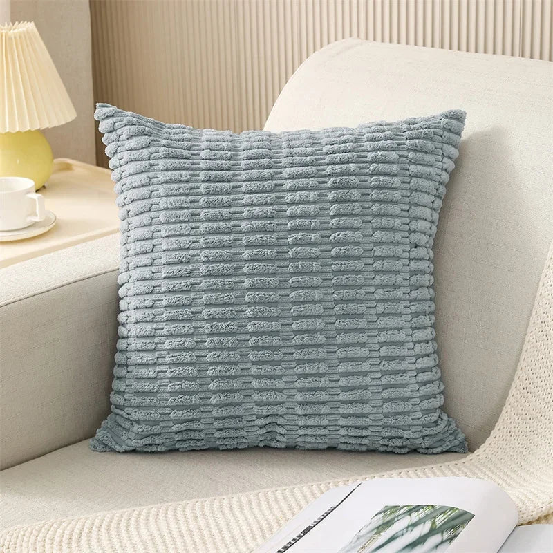 Axyaa Soft Striped Corduroy Throw Pillow Covers in 45x45cm