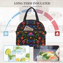 Axyaa Mexican Flowers Floral Art Lunch Bag: Insulated Thermal Cooler for Work, School, Picnic