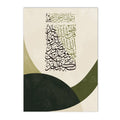 Boho Green Geometry Canvas Painting by Axyaa - Islamic Calligraphy Wall Art