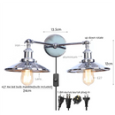 Axyaa Industrial Vintage Double Heads LED Wall Lamp