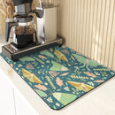 Butterfly Print Table Mat Coaster Set by Axyaa: Kitchen Accessories Absorbent Drying Mat