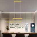 Axyaa Gold LED Pendant Chandelier - Modern Minimalist Linear Design