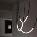 Axyaa Black Line Chandelier: Designer Luminaire for Elegant Home Decor