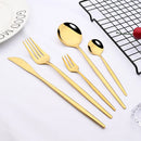 30-Piece Pink Silver Stainless Steel Dinnerware Set by Axyaa