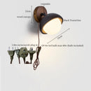 Axyaa Black Travertine LED Wall Lamp Adjustable Hose Toggle Switch