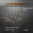 Axyaa Large Water Droplets Glass LED Chandelier for Modern Living Spaces