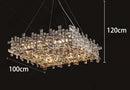 Axyaa Crystal Chandelier Stair Pendant Lamp Living Room Pendant Lights Home Interior Lighting