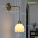 Axyaa Retro Floral Glass Wall Lamp: Modern Nordic LED Sconce for Bedroom, Study & Mirror