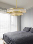 Axyaa Vintage Glass Rod Linear Chandelier - Gold Finish
