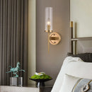Axyaa Nordic Copper LED Wall Lamp for Bedroom Living Room Hotel Balcony