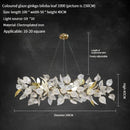 Axyaa Ginkgo Leaf Crystal Chandelier - LED Pendant Lamp for Dining Living Kitchen