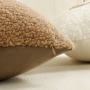 Axyaa Boho Embroidered Plush Faux Wool Pillow Covers Luxe Decor Cushion Cover