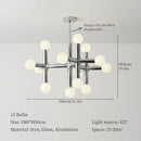 Axyaa Glass Ball Pendant Light for Luxury Living Room, LED Chandelier Fixtures