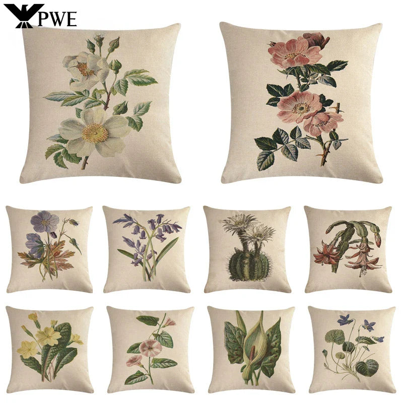 Axyaa Nordic Printed Cotton Linen Pillowcase for Home Office Decor 45*45cm