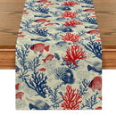 Axyaa Coral Table Runner for Rustic Dining Decor - Wedding Party Home Coffee Hotel