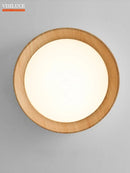 Axyaa Walnut LED Ceiling Lamp - Modern Nordic Light Fixture with Remote Control