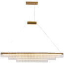 Axyaa Glass LED Chandelier with Remote Dimming Control and Crystallong Pendant Light