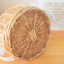 Axyaa Hand-Woven Rattan Flower Girl Basket with Handle for Wedding Flower Arrangement