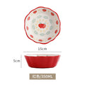 Axyaa Flower Fruit Pattern Ceramic Bowl Set
