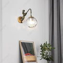 Axyaa Wrought Iron Glass Wall Lamp | LED Bedroom Living Room Lighting