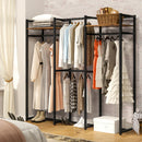 Axyaa Large Closet Organizer with Hanging Rods and Storage Shelves