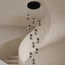 Axyaa Modern Spiral Staircase Pendant Light Crystal Restaurant Creative Minimalist
