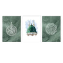 Green Taj Mahal Mosque Arabic Calligraphy Canvas Wall Art Print for Living Room by Axyaa
