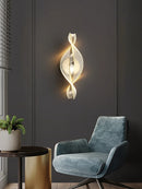 Axyaa Clear Pattern Acrylic Wall Light in Gold/Black for Bedside, Back, Hallway