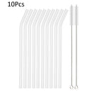 Axyaa High Borosilicate Glass Straw Set for Eco-Friendly Sipping