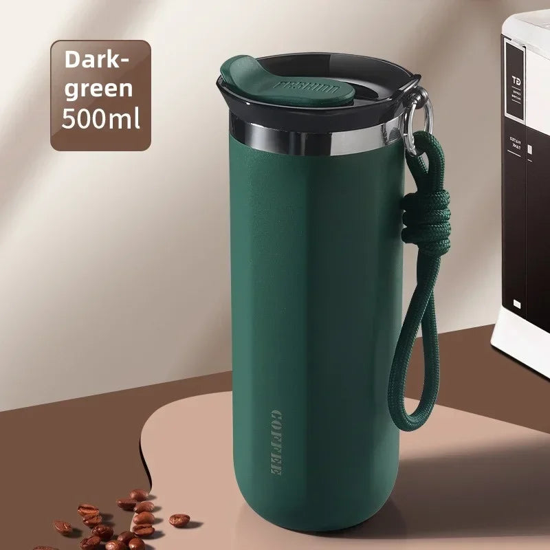 Axyaa Stainless Steel Insulated Cup with Lid - 350/500ML Thermal Mug Vacuum Flask