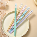 Axyaa Love Alloy Chopsticks Set - Non-Slip, Healthy, Korean Style, 5 Pairs